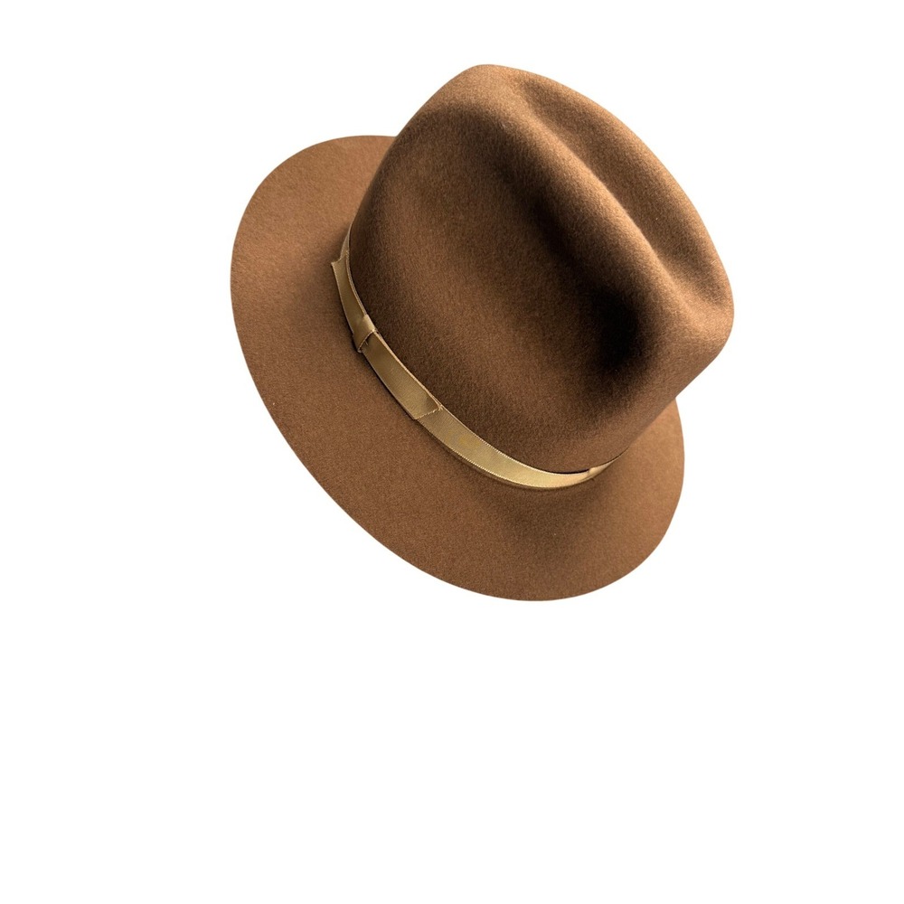 L.L. Bean Fedora Hat Mens Medium/Large Brown Excellent Wool Felt Made in England